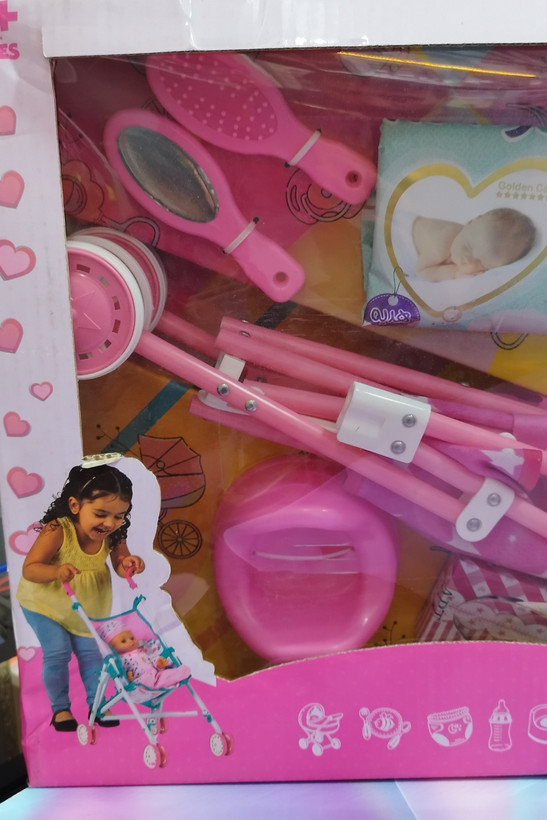 عروسک بیبی بورن همراه با کالسکه برند APT TOYS