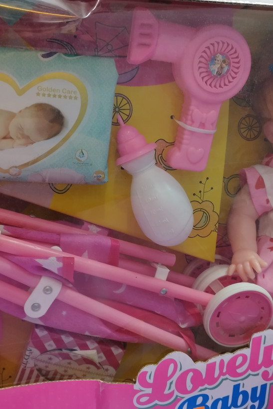 عروسک بیبی بورن همراه با کالسکه برند APT TOYS