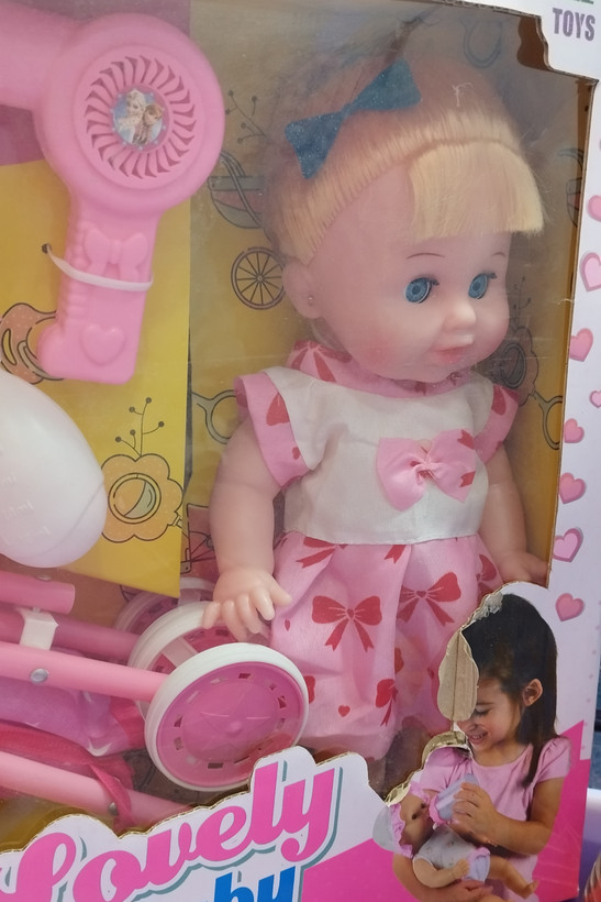 عروسک بیبی بورن همراه با کالسکه برند APT TOYS