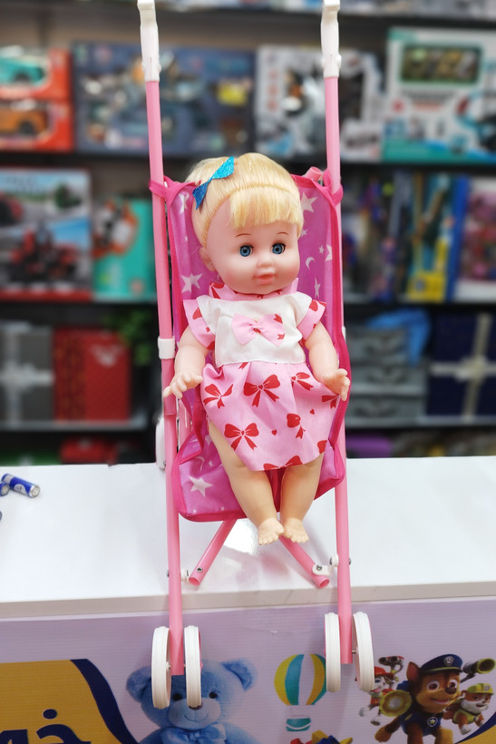 عروسک بیبی بورن همراه با کالسکه برند APT TOYS