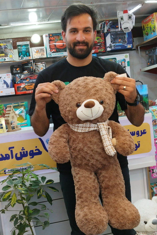 عروسک خرس شال خرسی 80 سانت اورجینال