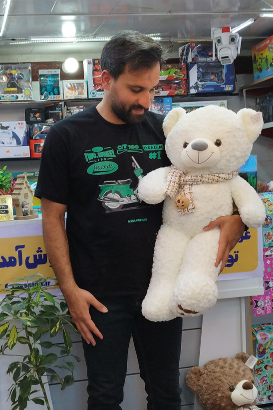 عروسک خرس شال خرسی 80 سانت اورجینال