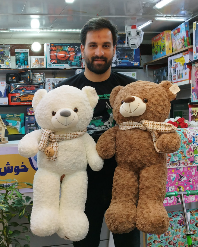 عروسک خرس شال خرسی 80 سانت اورجینال