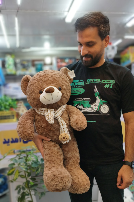 عروسک خرس شال خرسی 80 سانت اورجینال