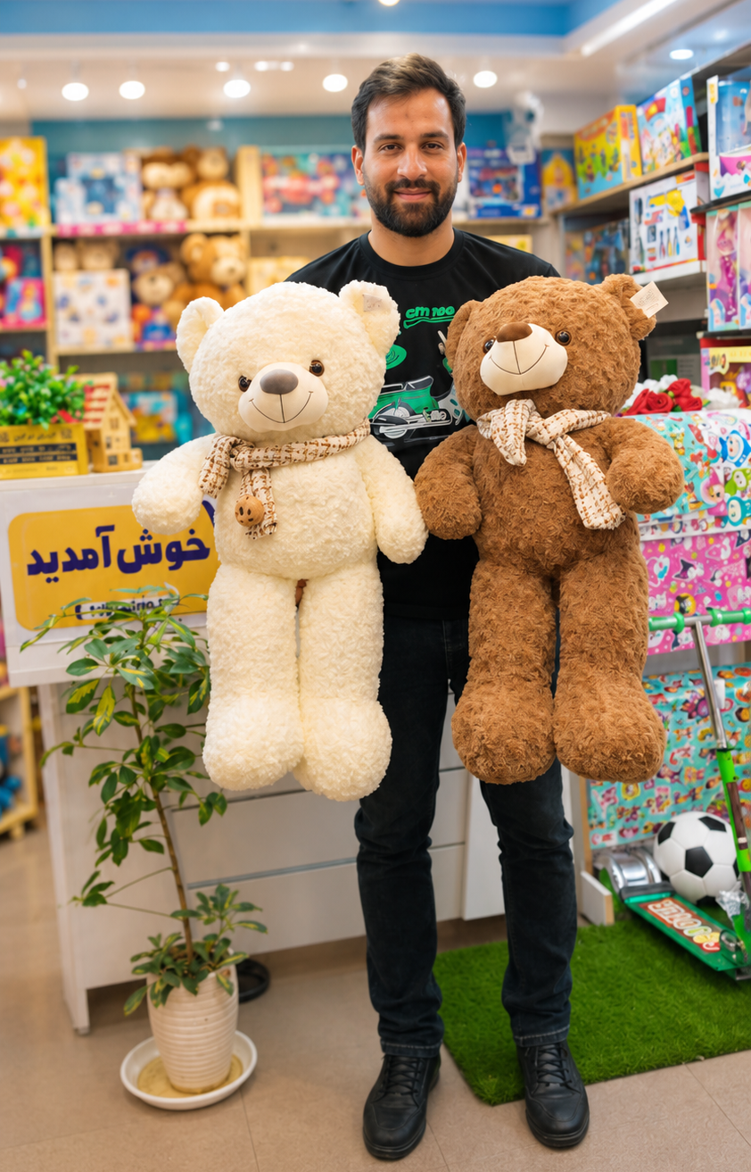 عروسک خرس شال خرسی 80 سانت اورجینال