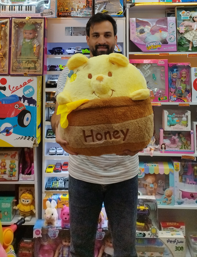 عروسک خرس پو پتو دار مدل طرح دار اورجینال
