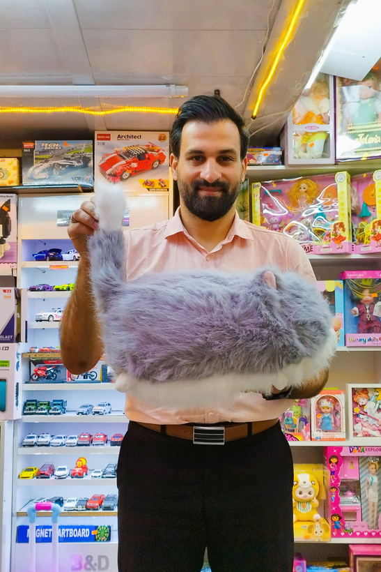 عروسک گربه خوابیده مدل پشمالو اورجینال